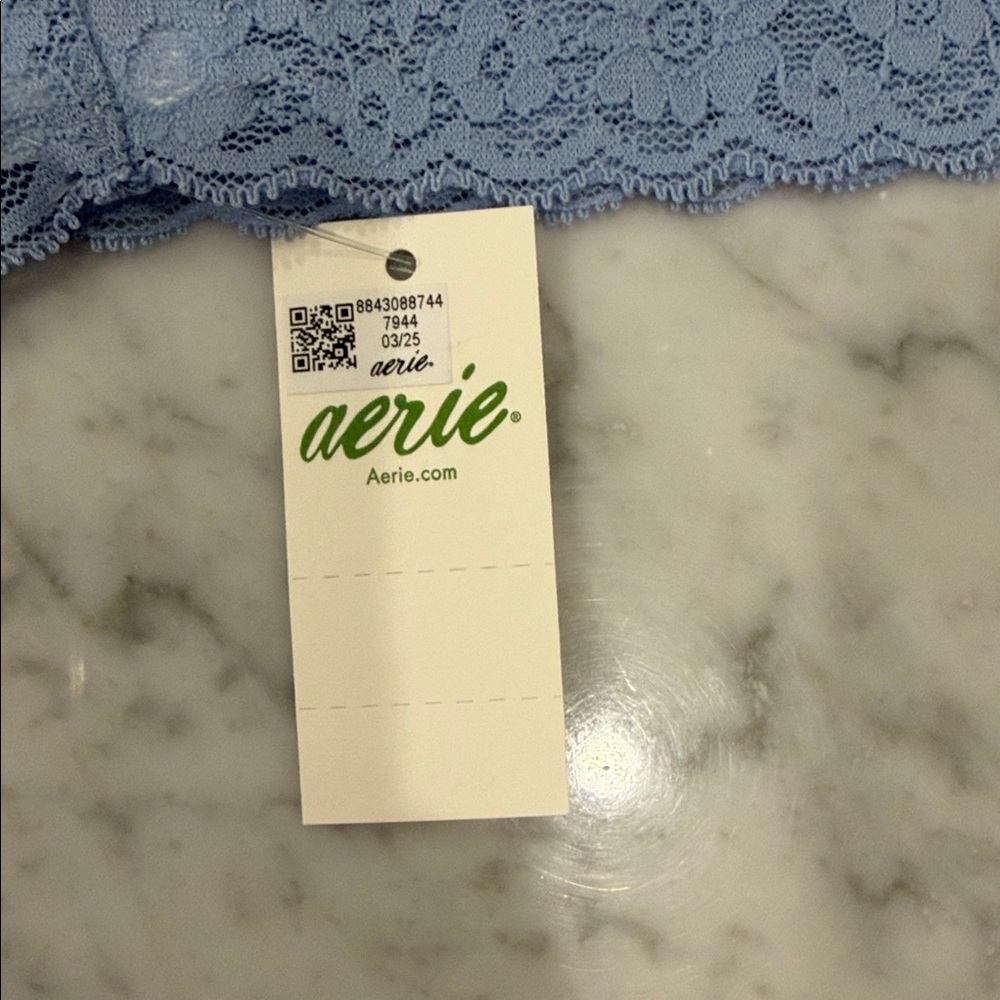 3 aerie Powder Blue Lace thongs - Picture 5 of 6